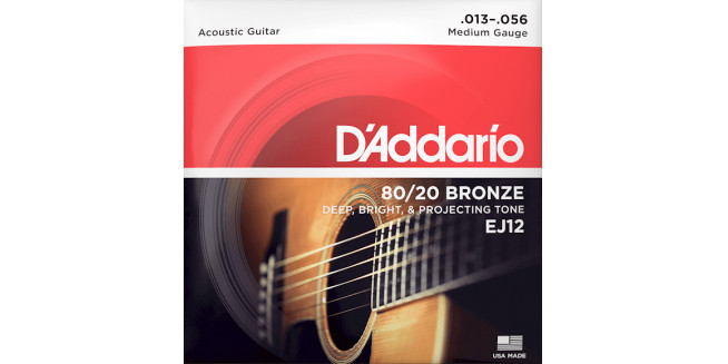 D'Addario EJ12 80/20 Bronze, Light, 13-56