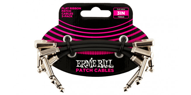 Ernie Ball Flat Ribbon Patch Cable 3-Pack - 3"