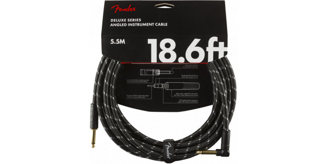 Fender Deluxe Series Instrument Cable Angled - 5.5m - BK