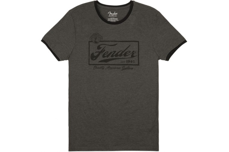 Fender Beer Label Men's Ringer Gray Tee - S