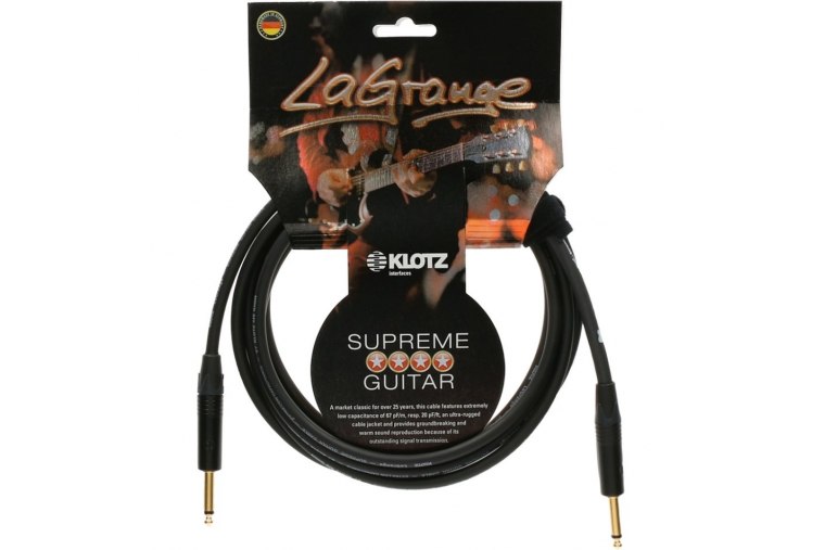 Klotz LaGrange Guitar Cable Gold Tip - 3m