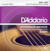 D'Addario EJ38H Phosphor Bronze, High Strung/Nashville Tuning, 10-27