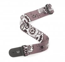 D'Addario P20W1412 Woven Guitar Strap - Sugar Skulls Black