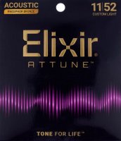 Elixir 21027 ATTUNE Phosphor Bronze Custom Light 11/52
