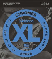 D'Addario ECG25 XL Chromes, Flat Wound, Light, 12-52