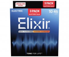 Elixir 16567 Nanoweb Electric Light 10/46 3-Pack