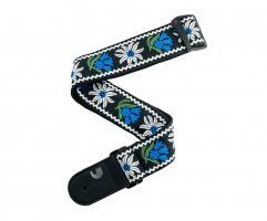 D'Addario Woven Guitar Strap Peace Love - BK/BL