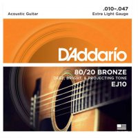 D'Addario EJ10 80/20 Bronze, Extra Light, 10-47