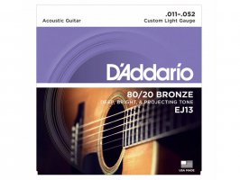 D'Addario EJ13 80/20 Bronze, Custom Light, 11-52