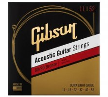 Gibson Bronze 80/20 Acoustic Guitar Strings 11/52