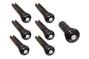 Allparts Ebony Bridge Pins with Mother of Pearl Dot