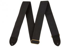 Fender Cotton/Leather Strap, Black