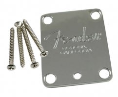 Fender 4-Bolt American Neck Plate "Fender Corona" Stamp w/Micro-Tilt