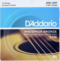 D'Addario EJ38 Phosphor Bronze, 12 Strings, Light, 10-47