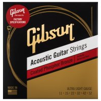 Gibson Coated Phosphor Bronze Acoustic Guitar Strings 11/52