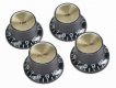 Gibson Top Hat Style Knobs - Black W/ Gold Insert