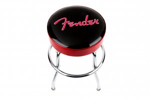 Fender Red Sparkle Logo Bar Stool 24"