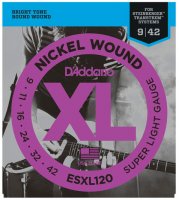D'Addario ESXL120 Nickel Wound, Double BallEnd, 09-42
