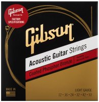 Gibson Coated Phosphor Bronze Acoustic Guitar Strings 12/53