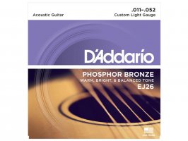 D'Addario EJ26 Phosphor Bronze, Custom Light, 11-52