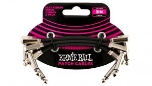 Ernie Ball Flat Ribbon Patch Cable 3-Pack - 3"