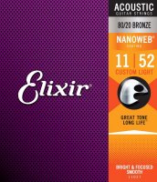 Elixir 11027 Nanoweb 80/20 Bronze Custom Light 11/52