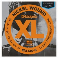 D'Addario EXL140-8 Nickel Wound, Light Top, Heavy Botton, 10-74