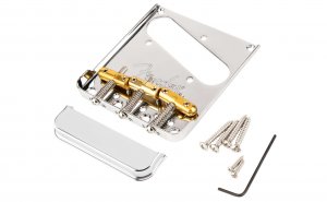 Fender 3-Saddle Top-Load/String-Through Telecaster Bridge With Compensated Brass "Bullet" Saddles
