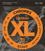D'Addario ECG23 XL Chromes, Flat Wound, Extra Light, 10-48