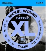 D'Addario EXL116 Nickel Wound, Medium Top, Heavy Bottom, 11-52