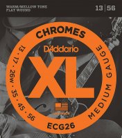 D'Addario ECG26 XL Chromes, Flat Wound, Medium, 13-56