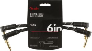 Fender Deluxe Series 2-Pack Patch Cables - 15cm - BK