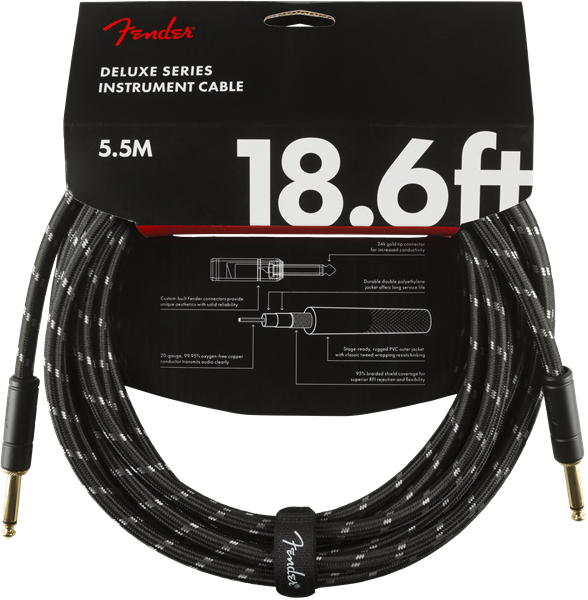 Fender Deluxe Series Instrument Cable - 5.5m - BK - Click Image to Close