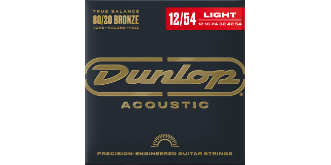 Dunlop 80/20 Bronze Acoustic Guitar Strings 12/54