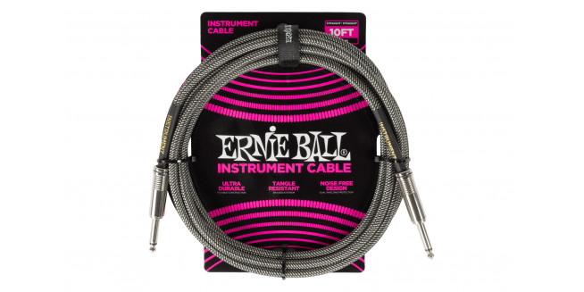 Ernie Ball Braided Instrument Cable Straight/Straight - 3m - SF