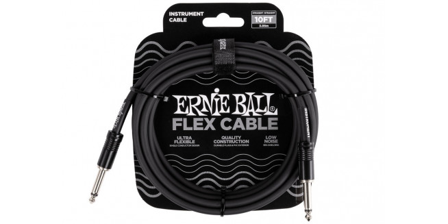 Ernie Ball Flex Instrument Cable Straight/Straight - 3m - BK