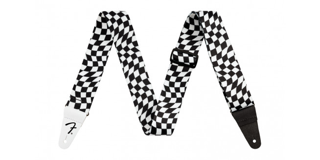 Fender Wavy Checkerboard Polyester Strap - BW