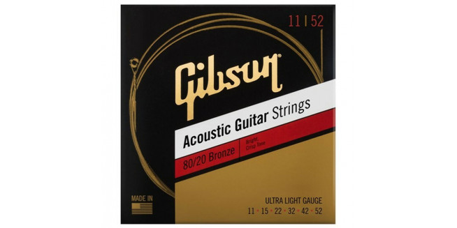 Gibson Bronze 80/20 Acoustic Guitar Strings 11/52