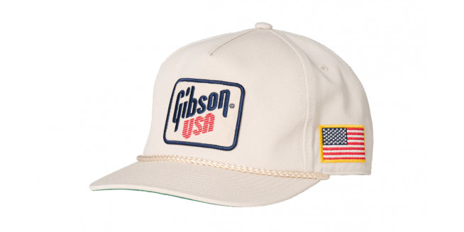 Gibson USA Flag Unstructured Rope Snapback