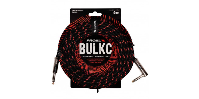 Proel Cotton Series Instrument Cable Angled - 6m - BR