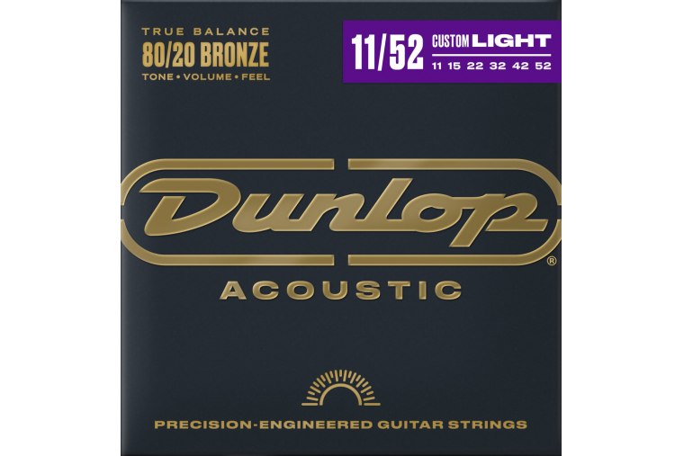Dunlop 80/20 Bronze Acoustic Guitar Strings 11/52