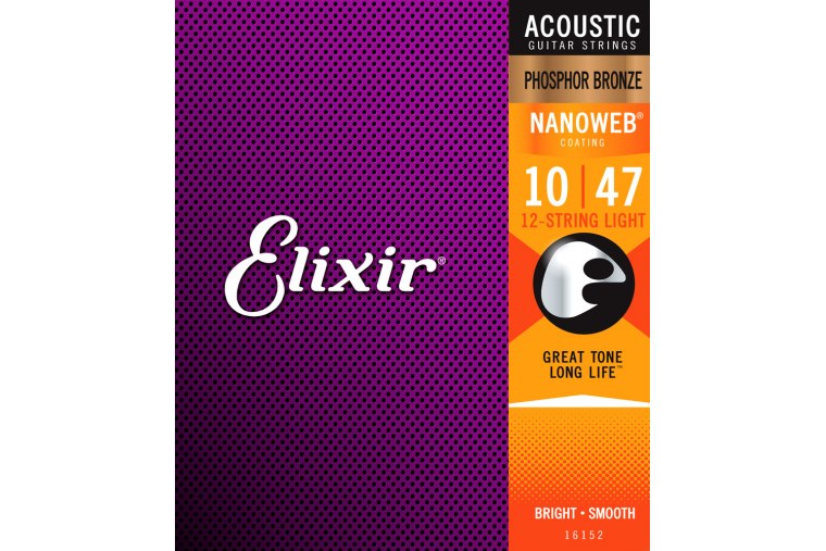 Elixir 16152 Nanoweb Phosphor Bronze Light 12-Strings 10/47