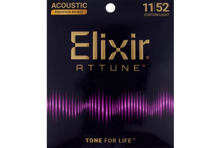 Elixir 21027 ATTUNE Phosphor Bronze Custom Light 11/52
