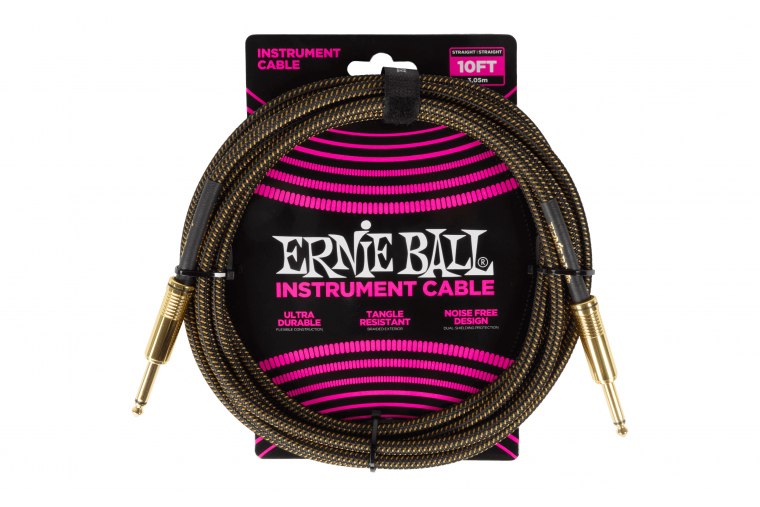 Ernie Ball Braided Instrument Cable Straight/Straight - 3m - PD