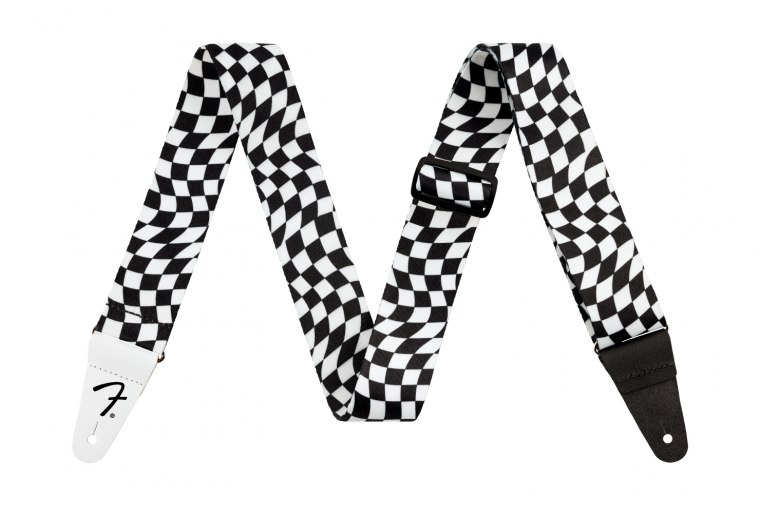 Fender Wavy Checkerboard Polyester Strap - BW