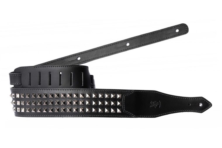 Minotaur Pyramid 1 Rivet Leather Strap - BK