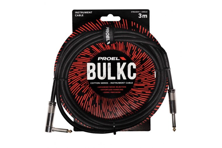 Proel Cotton Series Instrument Cable Angled - 3m - BK
