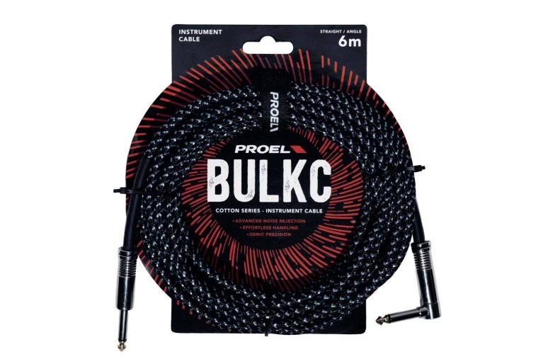 Proel Cotton Series Instrument Cable Angled - 6m - LB