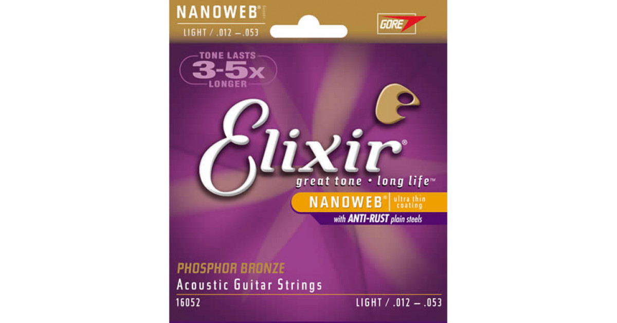 Elixir 16052 Nanoweb Phosphor Bronze Light 12/53 | Gino Guitars