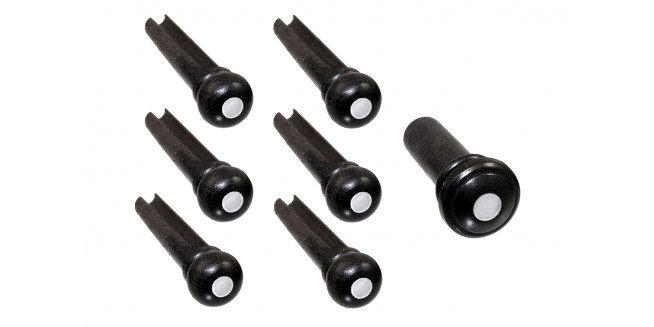 Allparts Ebony Bridge Pins Set with Pearloid Dot